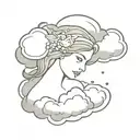 Athena on a storm cloud  tattoo design idea