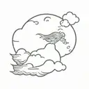 Athena on a storm cloud  tattoo design idea