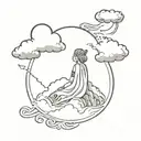 Athena on a storm cloud  tattoo design idea