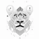 dark path which represents a hard time in life, leading into a brighter path and finishing with a lion on a mountain top tattoo design idea