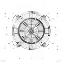 Gun parts arranged in a geometric diagram tattoo design idea