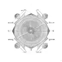 Gun parts arranged in a geometric diagram tattoo design idea