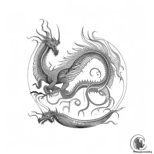Long Dragon tattoo design idea