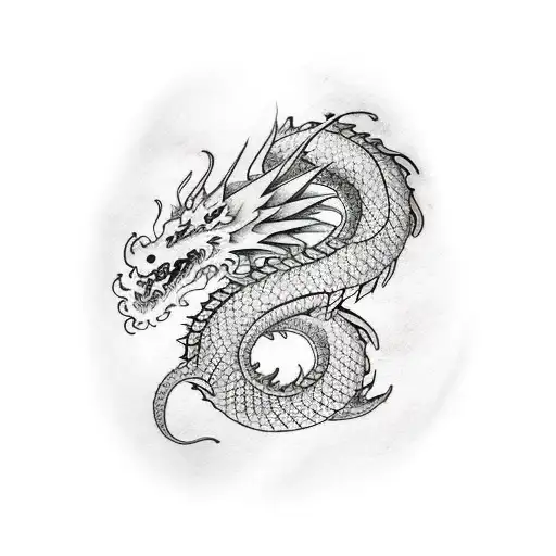 Dragon forearm clouds tattoo design idea