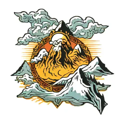 mount everest tattoo design idea