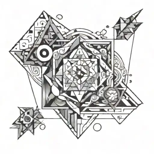 geometry, also inside this geometry some kind of drawing tattoo design idea