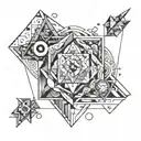 geometry, also inside this geometry some kind of drawing tattoo design idea