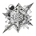geometry, also inside this geometry some kind of drawing tattoo design idea