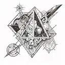 geometry, also inside this geometry some kind of drawing tattoo design idea