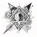 geometry, also inside this geometry some kind of drawing tattoo design idea