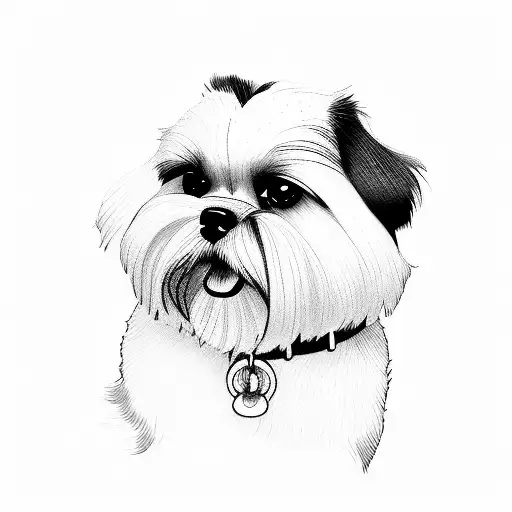shih tzu dog tattoo design idea