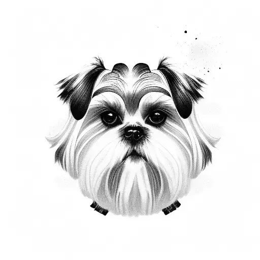 shih tzu dog tattoo design idea