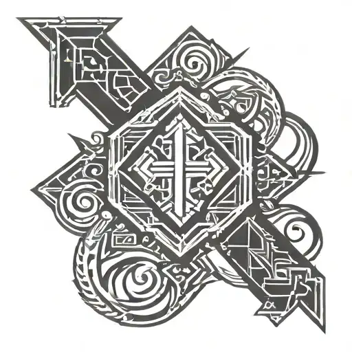 hustler life Cross symbol tattoo design idea