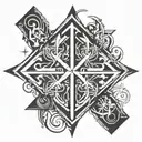 hustler life Cross symbol tattoo design idea