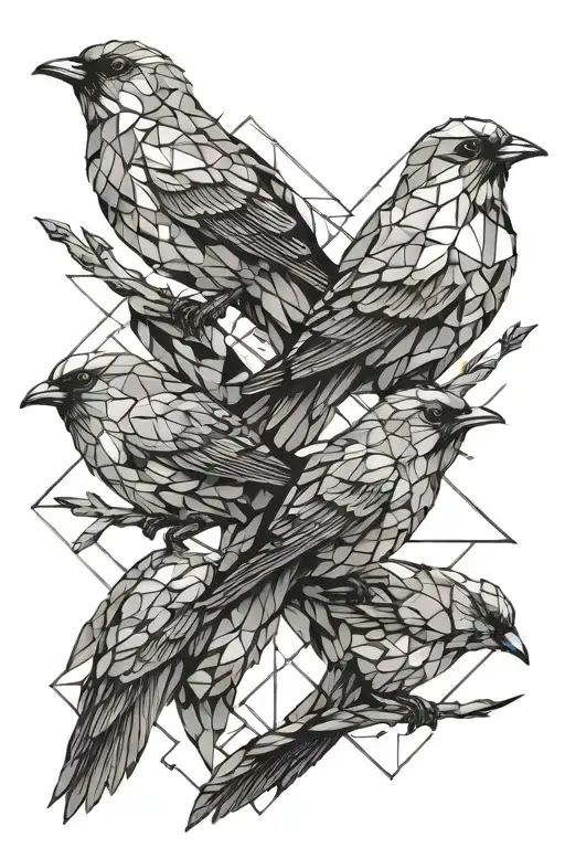 3 little birds bipolar disorder related tattoo design idea