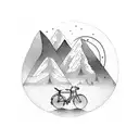 road bicycles and mountain  tattoo design idea