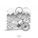 road bicycles and mountain  tattoo design idea