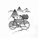 road bicycles and mountain  tattoo design idea