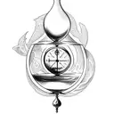 Hourglass with mythological figure: A small tattoo depicting an hourglass with a mythological figure, such as Chronos, t tattoo design idea