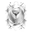 Hourglass with mythological figure: A small tattoo depicting an hourglass with a mythological figure, such as Chronos, t tattoo design idea