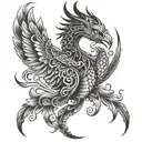 phoenix and snake tattoo design idea