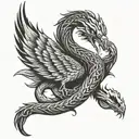 phoenix and snake tattoo design idea