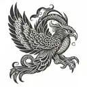 phoenix and snake tattoo design idea