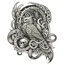 With the phoenix and the snake and the skull tattoo design idea