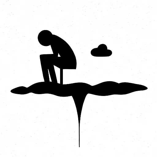 man sitting on a cloud tattoo design idea