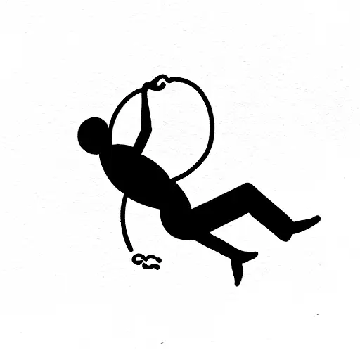 man swinging from a cloud tattoo design idea