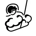man sitting on a swing from a cloud tattoo design idea