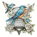 bluebird and cage tattoo tattoo design idea