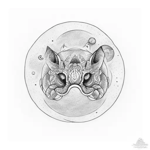 moon croissant  tattoo design idea