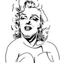 Marilyn Monroe fine line tattoo design idea