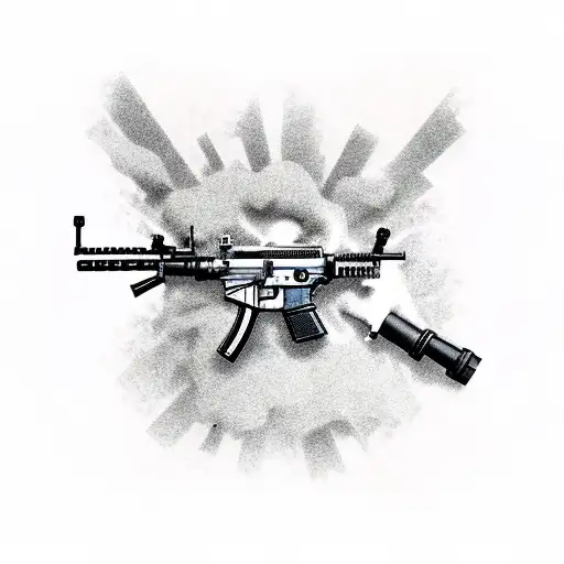 ar-15 assault rifle tattoo design idea