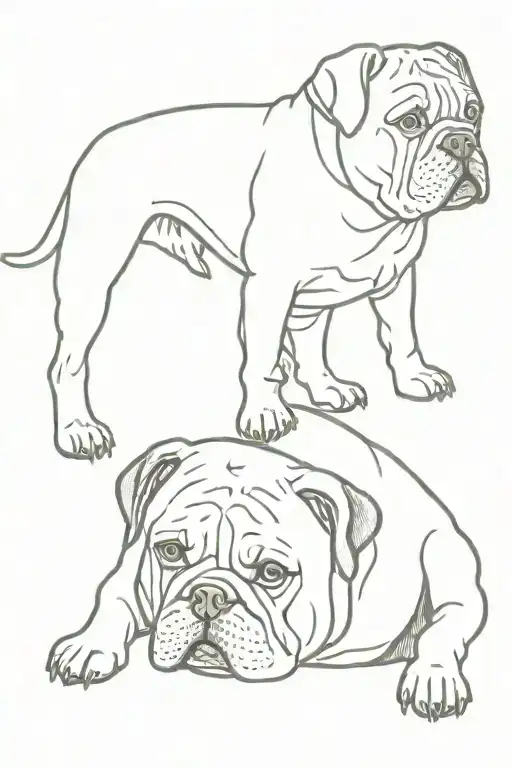 beagle and bulldog tattoo design idea
