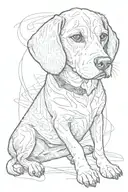 beagle sitting tattoo design idea