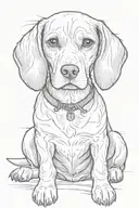 beagle sitting tattoo design idea