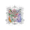 sleeve colorful Yakuza style tattoo design idea