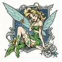 sexy tinker bell tattoo design idea