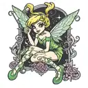 sexy tinker bell tattoo design idea
