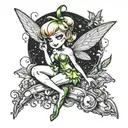 sexy tinker bell tattoo design idea