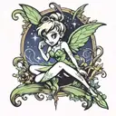 sexy tinker bell tattoo design idea