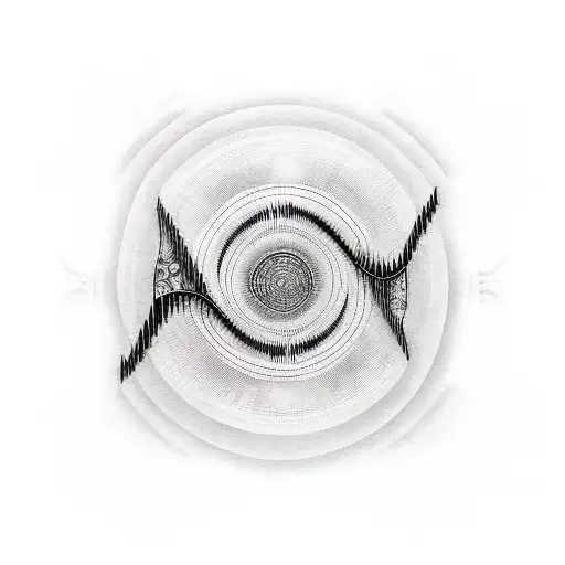 Sound waves transforming into musical notes tattoo design idea