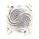 Sound waves transforming into musical notes tattoo design idea