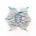 Sound waves transforming into musical notes tattoo design idea