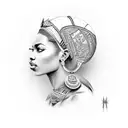 nubian queen tattoo design idea
