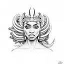 nubian queen tattoo design idea