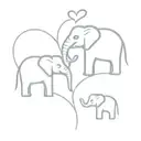 mom, son, daughter, elephant inside heart   tattoo design idea