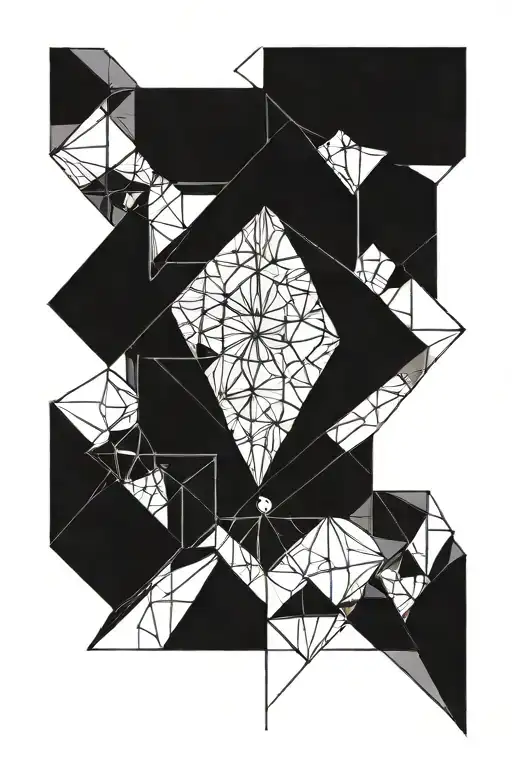 Geometric dimensions tattoo design idea
